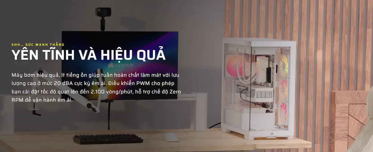 Tản nhiệt nước Corsair NAUTILUS 360 ARGB White