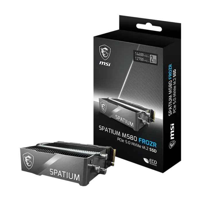 SSD MSI SPATIUM M580 1TB FROZR PCIe Gen5x4 M.2 NVMe (Read/Write 13700/10300 MB/s, 3D Nand)
