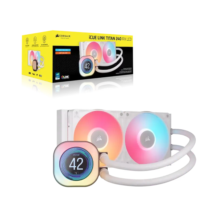 Tản nhiệt nước Corsair iCUE LINK TITAN 240 RX RGB LCD White – CW-9061025-WW
