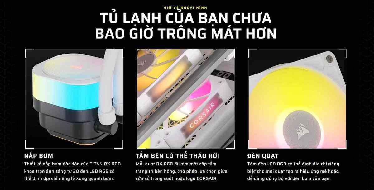 Tản nhiệt nước Corsair iCUE LINK TITAN 240 RX RGB White Tản nhiệt nước Corsair iCUE LINK TITAN 240 RX RGB White
