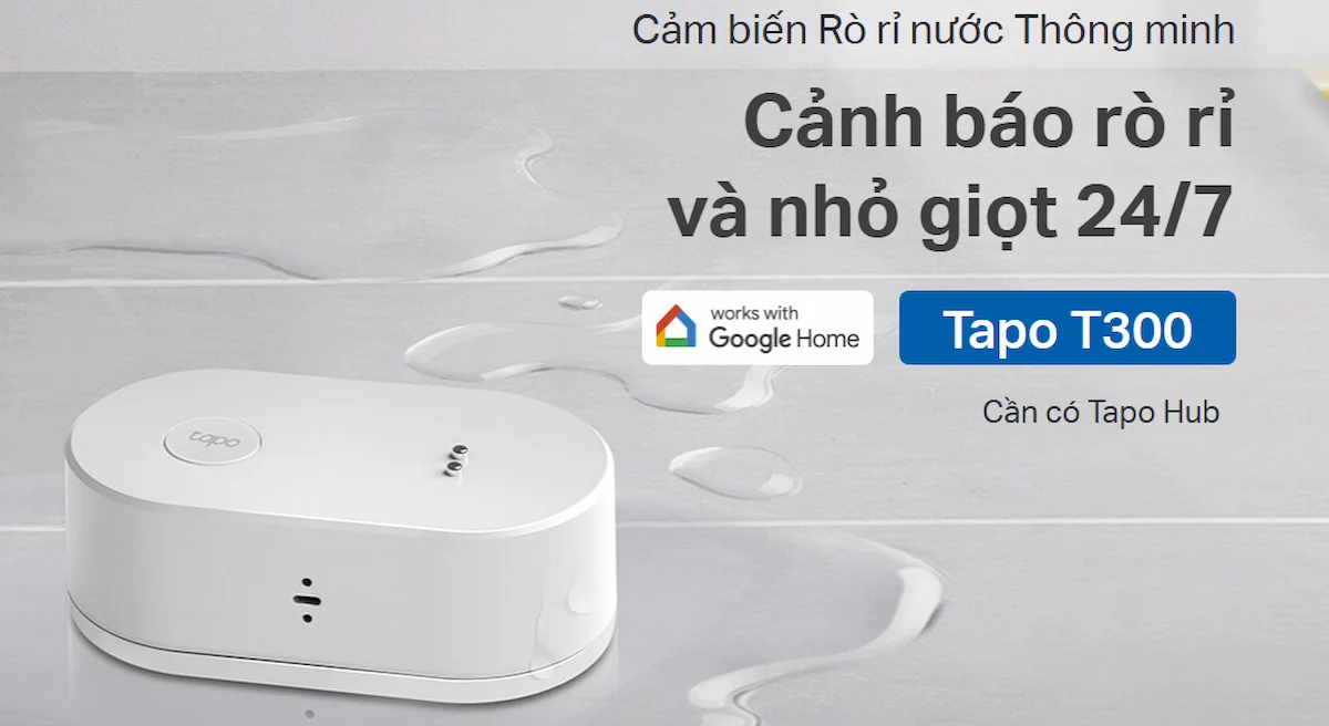 Bộ Cảm Biến Rò Rỉ Nước TP-Link Tapo T300 Bộ Cảm Biến Rò Rỉ Nước TP-Link Tapo T300