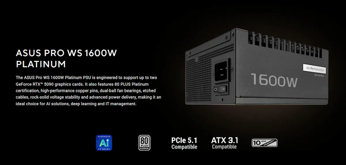 Nguồn Asus Pro WS 1600W Platinum