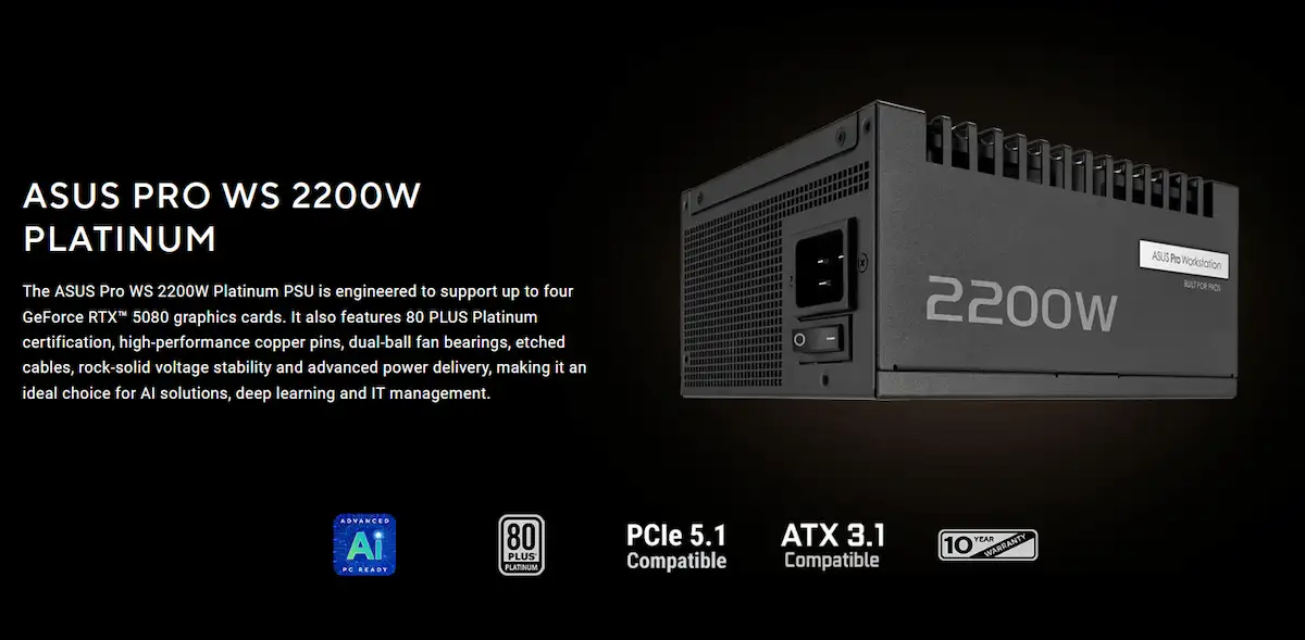 Nguồn Asus Pro WS 2200W Platinum - songphuong.vn