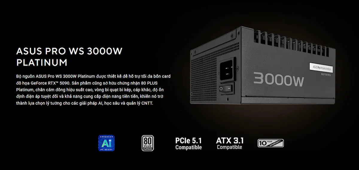 Nguồn Asus Pro WS 3000W Platinum - songphuong.vn