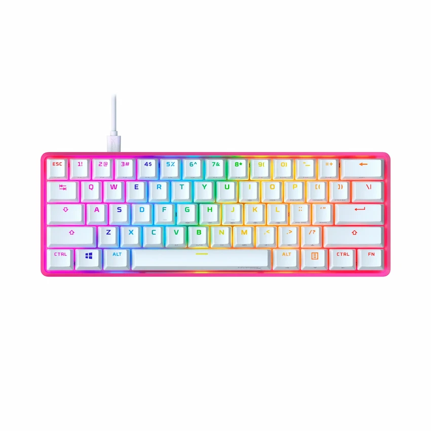 Bàn Phím Kingston Hyperx Alloy Origins 60 Pink – 572Y6AA#ABA (Layout 60%, PBT Doubleshot, Switch Linear/Tactile, Hồng)