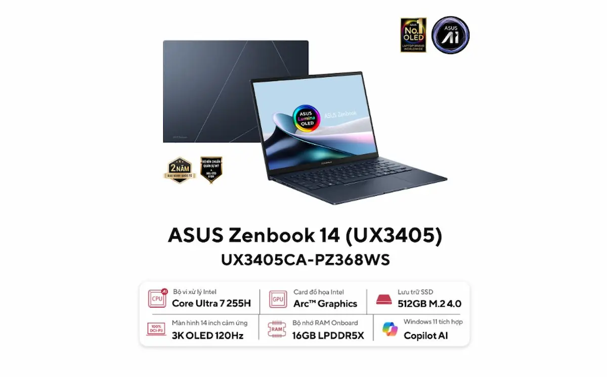 Laptop Asus Zenbook 14 UX3405CA-PZ368WS Laptop Asus Zenbook 14 UX3405CA-PZ368WS