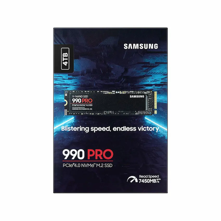 SSD Samsung 990 Pro 4TB M.2 NVMe 2280 PCIe Gen4.0 x4 (MZ-V9P4T0BW)(Read/Write: 7450/6900 MB/s)