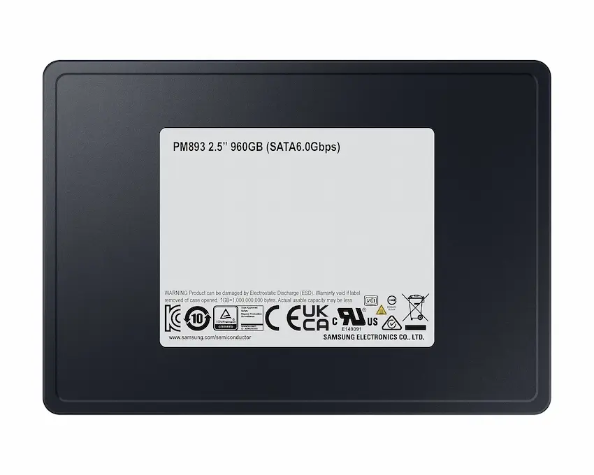 SSD Samsung PM893 960GB 2.5 inch Sata 3 – MZ-7L396000 (Read/Write: 550/520 MB/s, V-NAND TLC)