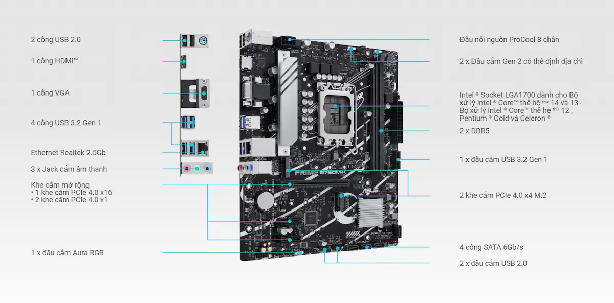 Mainboard Asus Prime B760M-K DDR5 Mainboard Asus Prime B760M-K DDR5