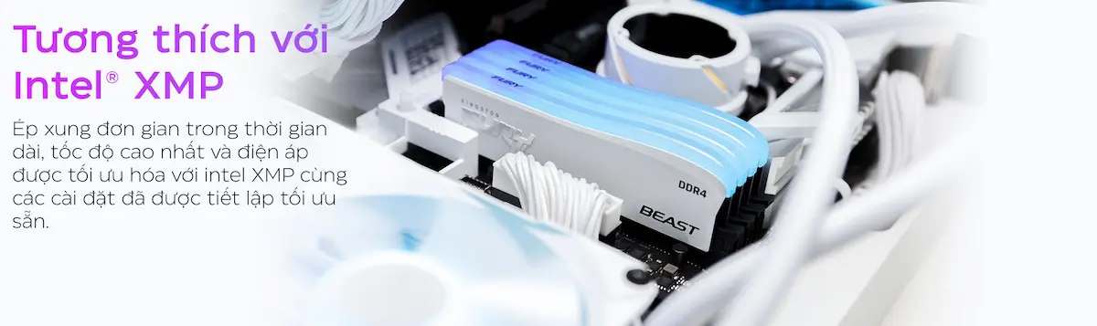 Ram Kingston Fury Beast RGB 16GB 3200MHz White Special Edition