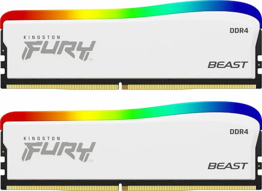 Ram Kingston Fury Beast RGB 16GB (2x 8GB) 3600MHz DDR4 White – KF436C17BWAK2/16