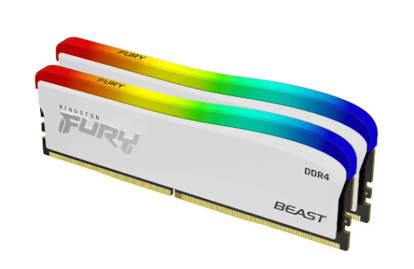 Ram Kingston Fury Beast RGB 16GB (2x 8GB) 3600MHz DDR4 White – KF436C17BWAK2/16