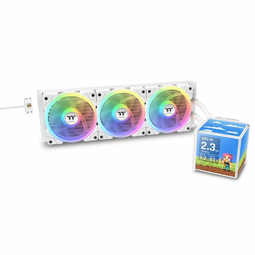 Tản nhiệt nước AIO Thermaltake MINECUBE 360 Ultra ARGB Snow (LCD TFT 3.95 inch, ARGB)