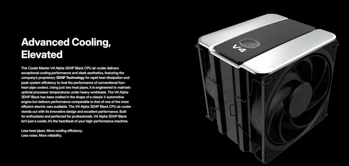 Tản nhiệt Cooler Master V4 ALPHA 3DHP BLACK - songphuong.vn Tản nhiệt Cooler Master V4 ALPHA 3DHP BLACK