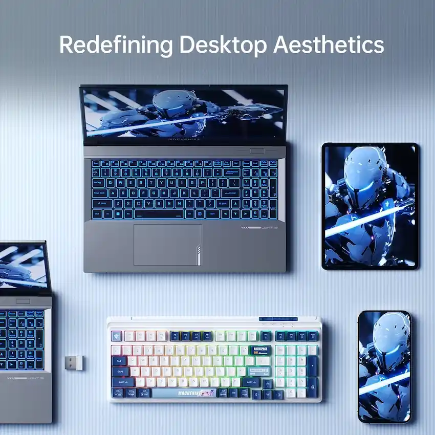 Bàn Phím Cơ Machenike K12 (Tri-mode, 99 Phím, PBT, Pin 3000mAh)