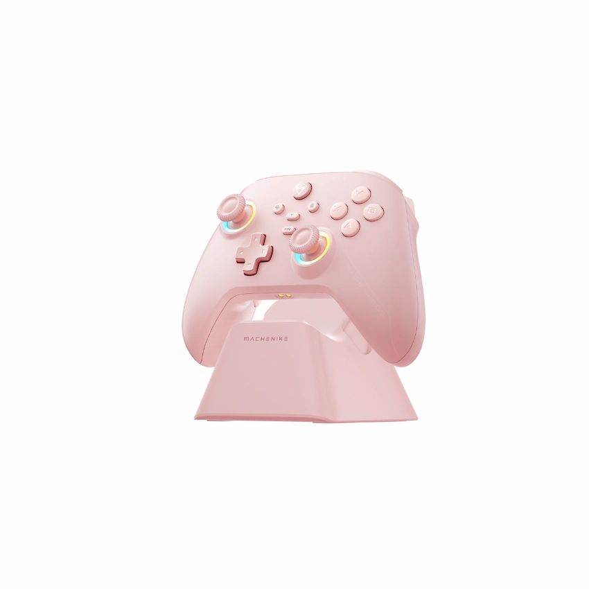 Tay Cầm Chơi Game Machenike G3 V2 Pink Tri-mode (Pink, Có dây, 2.4G Wireless, Bluetooth 5.0, RGB)