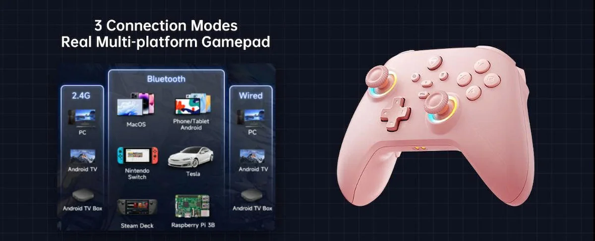 Tay Cầm Chơi Game Machenike G3 V2 Pink -songphuong.vn Tay Cầm Chơi Game Machenike G3 V2 Pink