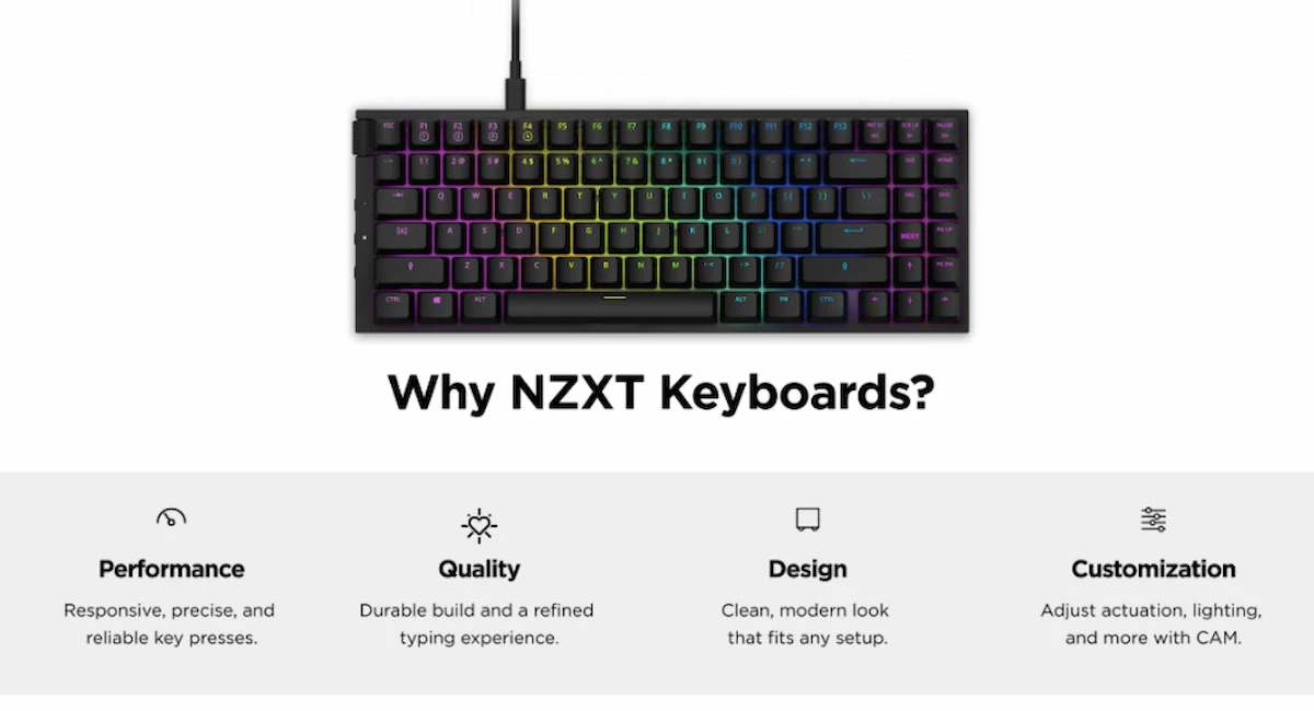 Bàn phím cơ NZXT Function MiniTKL - songphuong.vn Bàn phím cơ NZXT Function MiniTKL