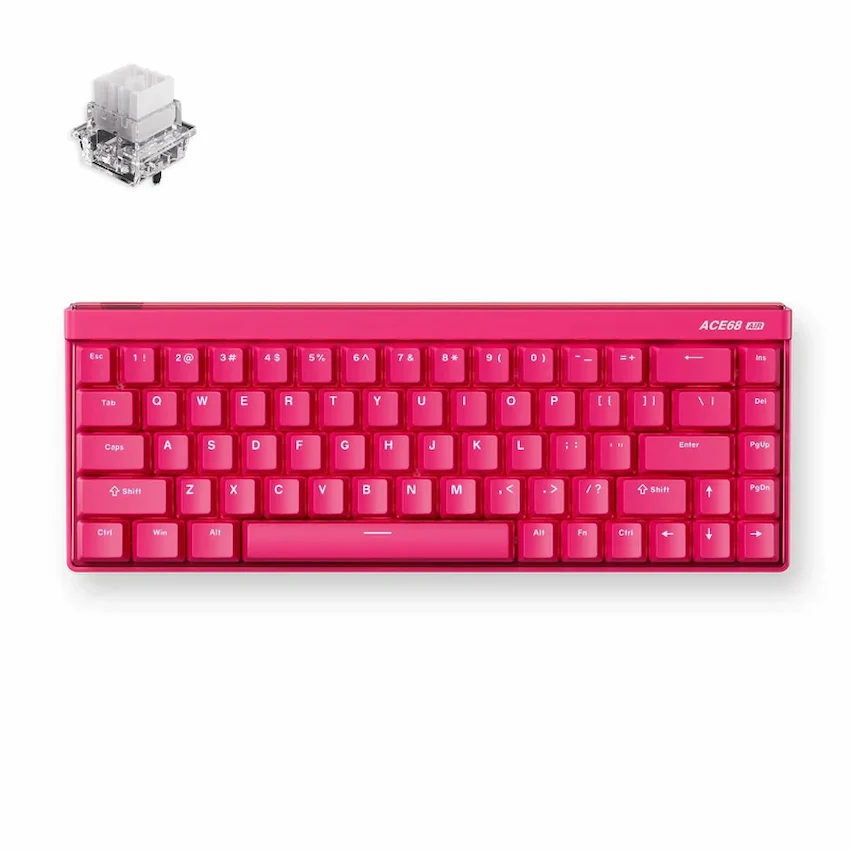 Bàn phím cơ MCHOSE Ace 68 Air Rose Red (Hall Effect, Ultra Esports, Wired, ARGB, Hot-Swap, 8K Polling Rate, Mount Tai Magnetic Switch GT, Hồng)