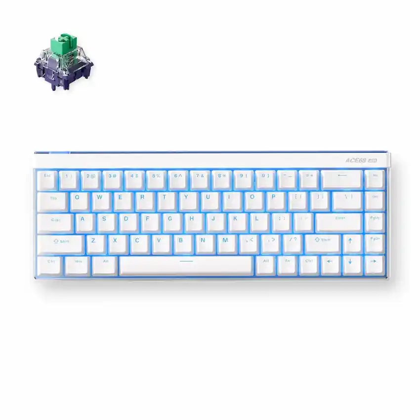Bàn phím cơ MCHOSE Ace 68 Air Snow White (Hall Effect, Esports, Wired, RGB, Hot-Swap, 8K Polling Rate, Kailh Magnetic God Switch, Trắng)