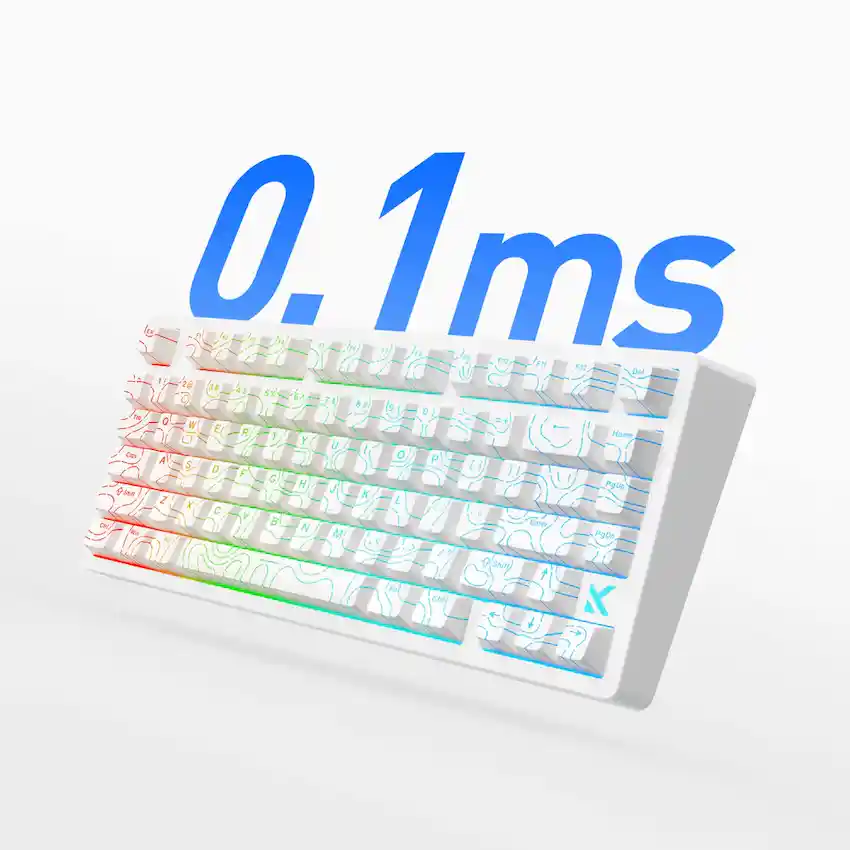 Bàn phím cơ MCHOSE Jet 75 Black Topographic (Hall Effect, Wired, RGB, Hot-Swap, 8000Hz Polling Rate, Kailh Magnetic God Switch)