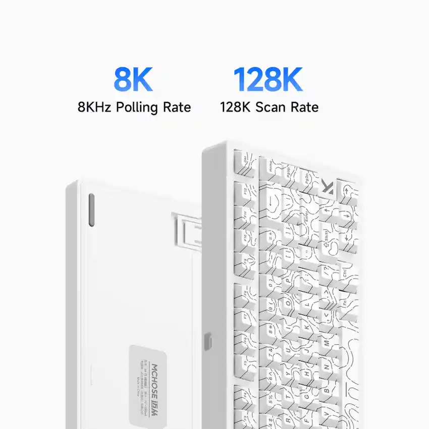 Bàn phím cơ MCHOSE Jet 75 Black Topographic (Hall Effect, Wired, RGB, Hot-Swap, 8000Hz Polling Rate, Kailh Magnetic God Switch)