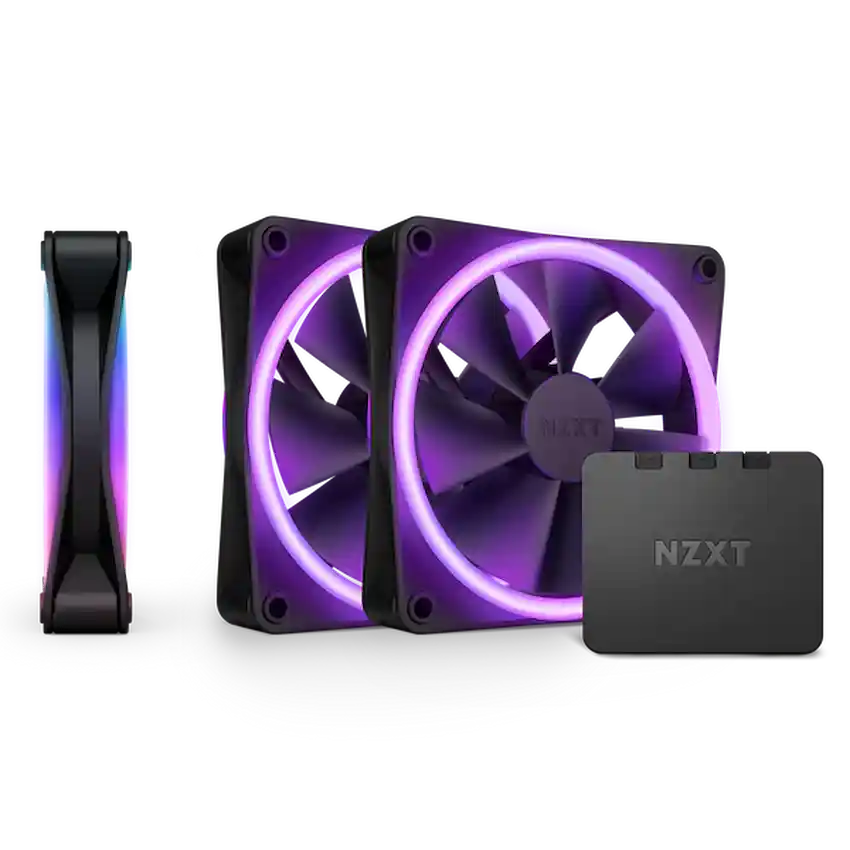 Bộ 3 Fan Case NZXT F120RGB Duo (Kèm Bộ điều khiển RGB, Chiếu sáng hai mặt, Trắng/Đen)