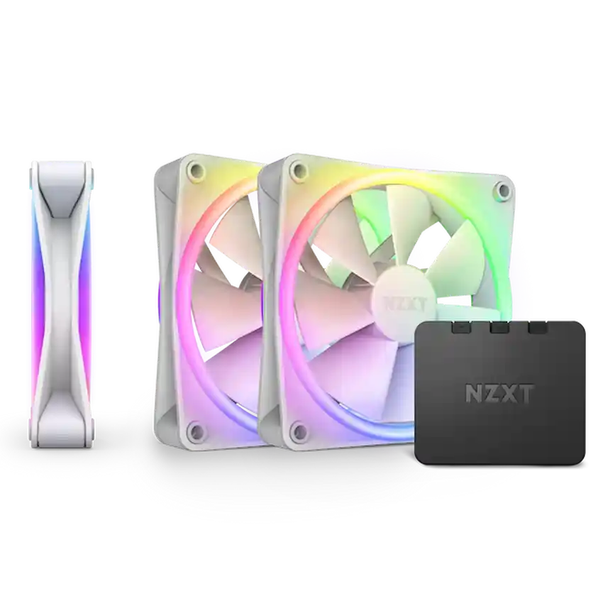 Bộ 3 Fan Case NZXT F120RGB Duo (Kèm Bộ điều khiển RGB, Chiếu sáng hai mặt, Trắng/Đen)