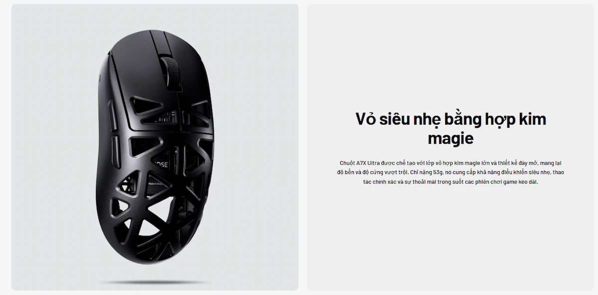 Chuột MCHOSE A7X Ultra Wireless Black - songphuong.vn Chuột MCHOSE A7X Ultra Wireless Black