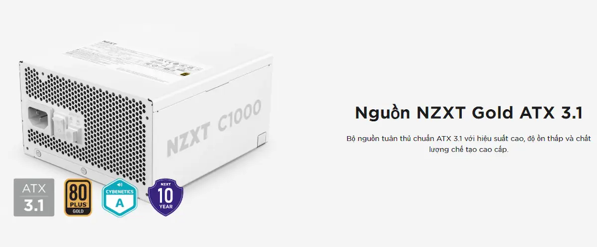 Nguồn NZXT C1000 1000W Gold White - songphuong.vn Nguồn NZXT C1000 1000W Gold White