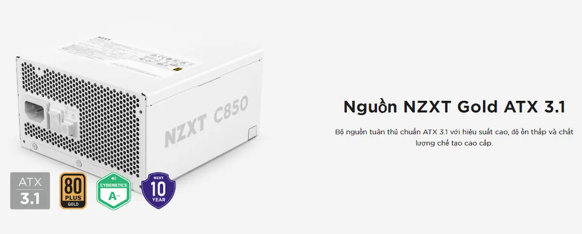 Nguồn NZXT C850 850W Gold Black - songphuong.vn Nguồn NZXT C850 850W Gold Black