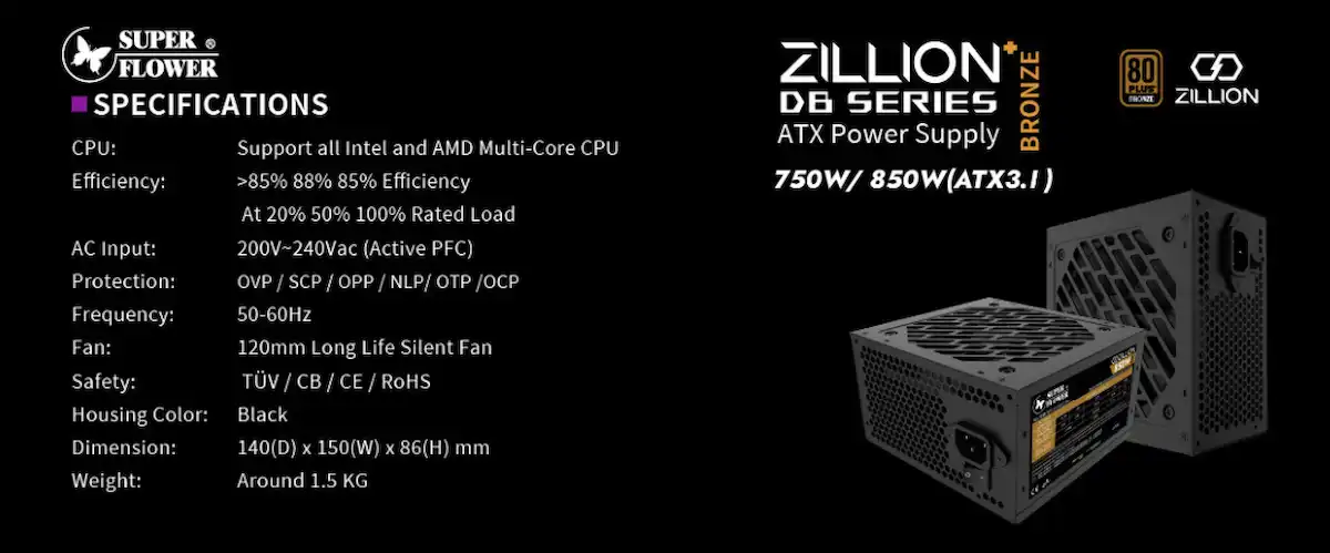 Nguồn SuperFlower ZILLION DA 750W - songphuong.vn Nguồn SuperFlower ZILLION DA 750W