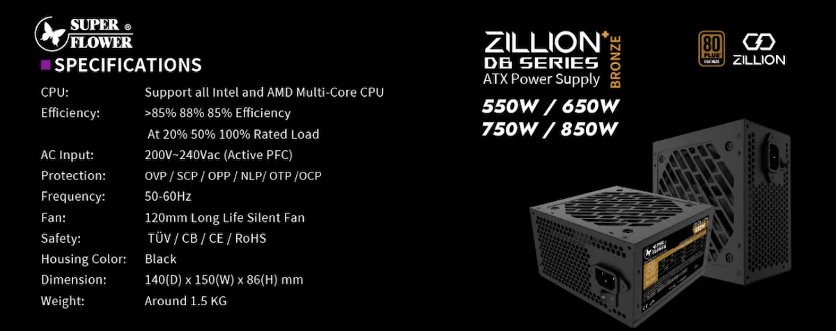 Nguồn SuperFlower ZILLION DB 650W - songphuong.vn Nguồn SuperFlower ZILLION DB 650W