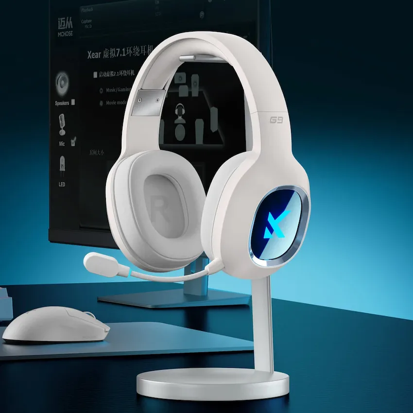 Tai nghe MCHOSE G9 Pro Wireless Black Tri-Mode (2.4GHz/Type-C/Bluetooth/Wired, Âm thanh giả lập 7.1, RGB, 2000mAh)