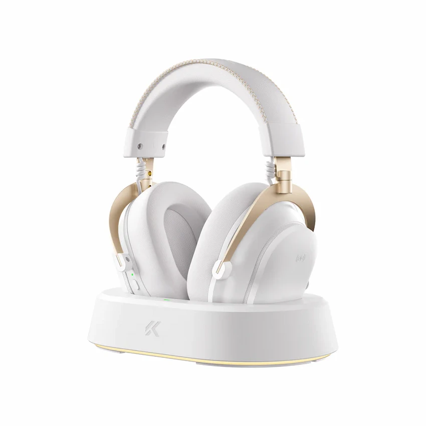 Tai nghe MCHOSE V9 Turbo+ Wireless (Kèm Đế sạc từ tính RGB, Tri-mode, Steel Black/Black Gold/White Gold)