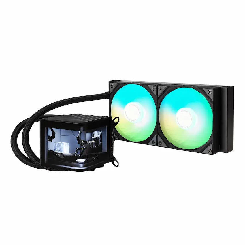 Tản nhiệt nước AIO TRYX PANORAMA 240 ARGB Black (LCD 6.5 inch, L-P240A-AS2M-G0K)