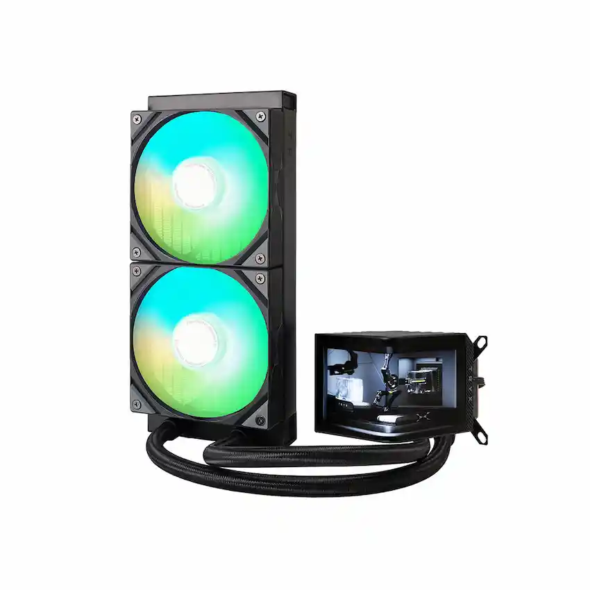 Tản nhiệt nước AIO TRYX PANORAMA 240 ARGB Black (LCD 6.5 inch, L-P240A-AS2M-G0K)