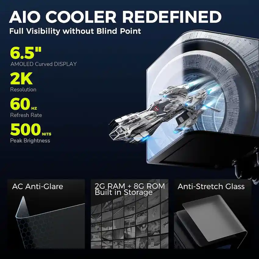 Tản nhiệt nước AIO TRYX PANORAMA 240 ARGB Black (LCD 6.5 inch, L-P240A-AS2M-G0K)