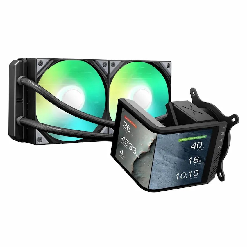 Tản nhiệt nước AIO TRYX PANORAMA SE 240 ARGB Black (LCD 6.5 inch, L-P240L-AM2M-G0K)