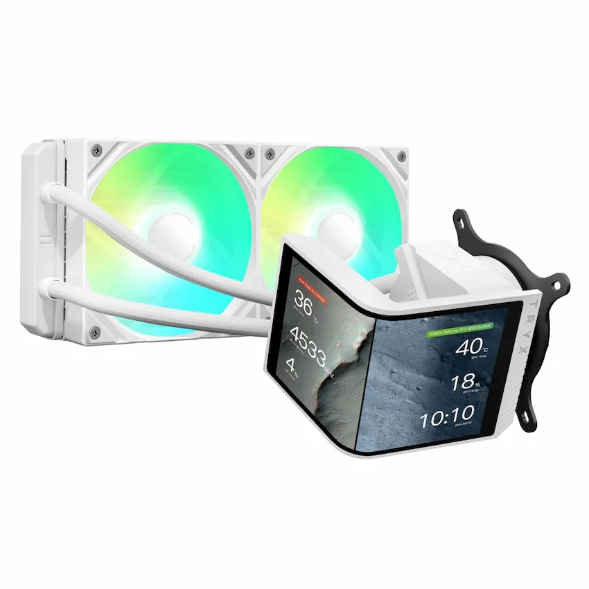 Tản nhiệt nước AIO TRYX PANORAMA SE 240 ARGB White (LCD 6.5 inch, L-P240L-AM2M-G0W)