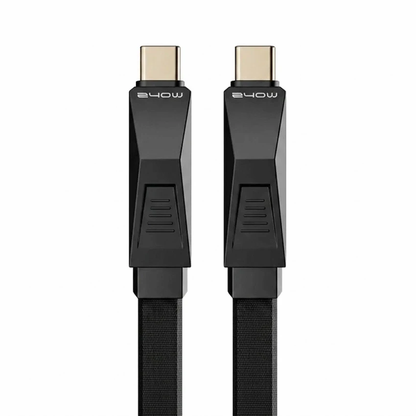 Cáp sạc nhanh Movespeed RGB Cyber CC02 (240W, 1M, Vàng/ Đen)