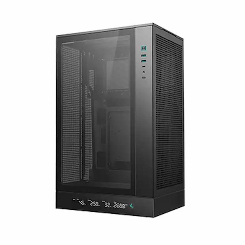 Case Deepcool CH270 Digital Black (M-ATX/ Mini-ITX, Kính cường lực, Hiển thị nhiệt độ, Black)