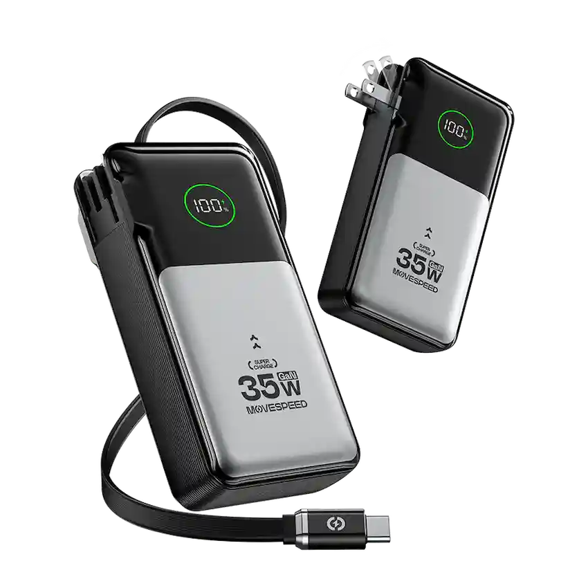 Sạc dự phòng 3-in-1 Movespeed MSP13 (35W, 10000mAh, Bạc)