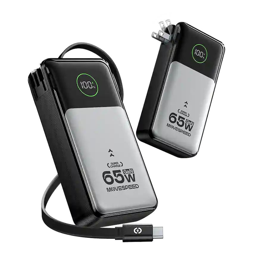 Sạc dự phòng 3-in-1 Movespeed MSP14 (65W, 20000mAh, Bạc)