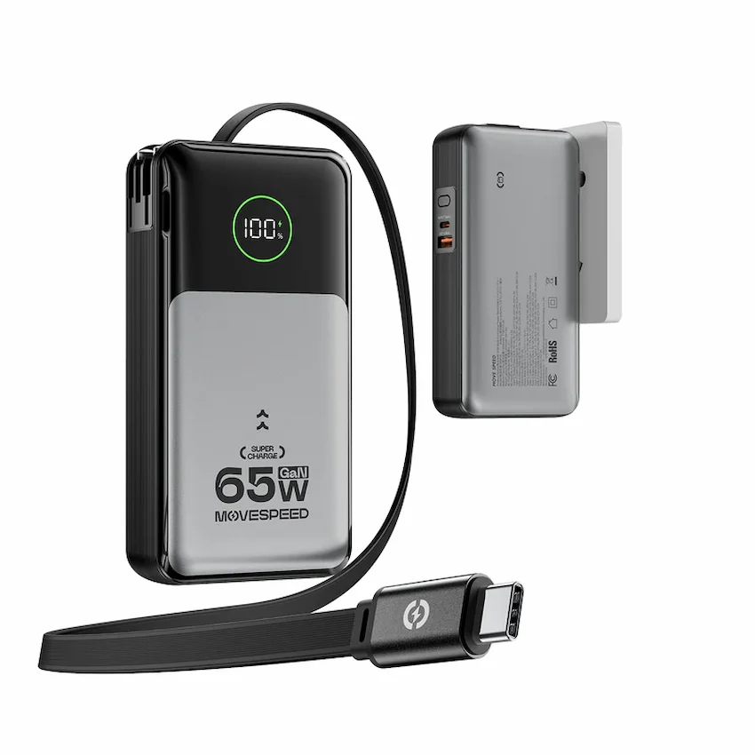 Sạc dự phòng 3-in-1 Movespeed MSP14 (65W, 20000mAh, Bạc)