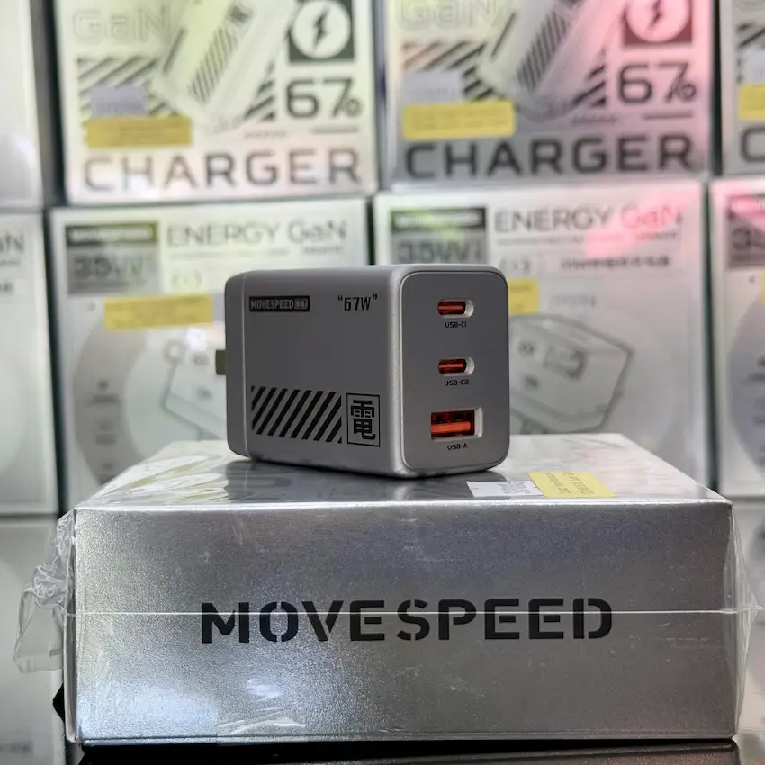 Củ sạc nhanh Movespeed CG106S (67W, Super GaN, Gray)