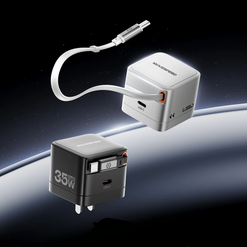 Củ sạc nhanh Movespeed MSA03 (35W, Super GaN, Tích hợp Type C, Đen)