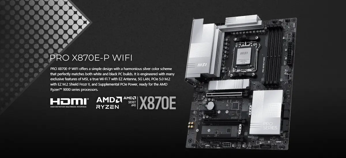 Mainboard MSI PRO X870E-P WIFI - songphuong.vn Mainboard MSI PRO X870E-P WIFI