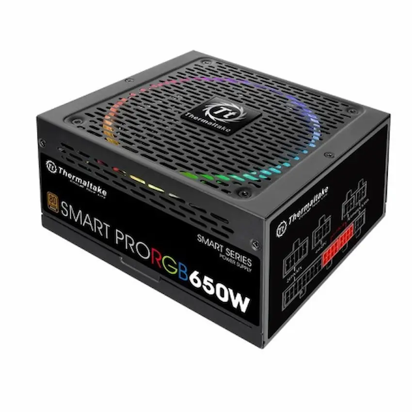 Nguồn Thermaltake Smart Pro RGB 650W Bronze (80 PLUS® Bronze, Fully Modular, RGB, PS-SPR-0650FPCBUS-R)
