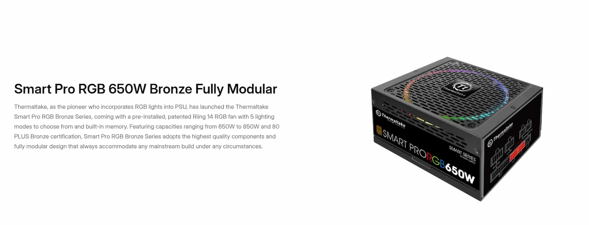 Nguồn Thermaltake Smart Pro RGB 650W Bronze - songphuong.vn Nguồn Thermaltake Smart Pro RGB 650W Bronze
